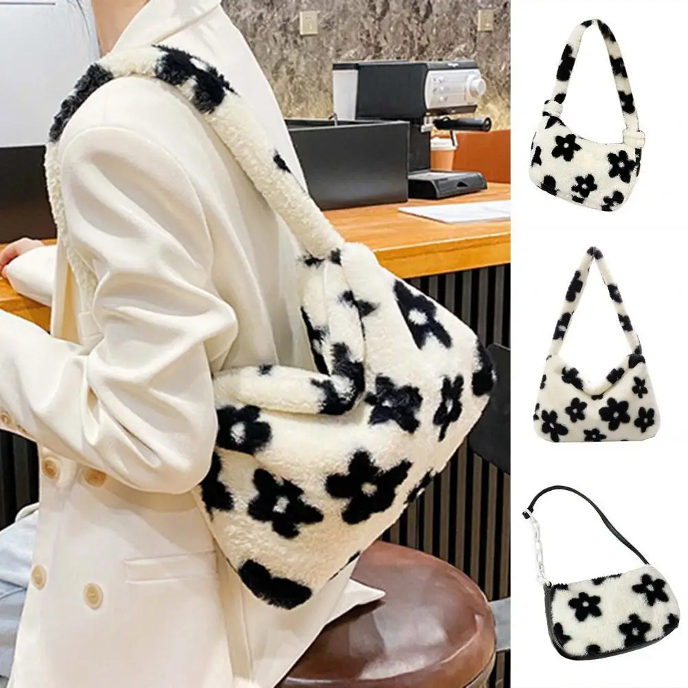 Shoulder Bag Portable Comfortable Touch Flower Pattern INS Women Plush Underarm Bag for Daily
Shoulder Bag Portable Comfortable Touch Flower Pattern INS Women Plush Underarm Bag for Daily