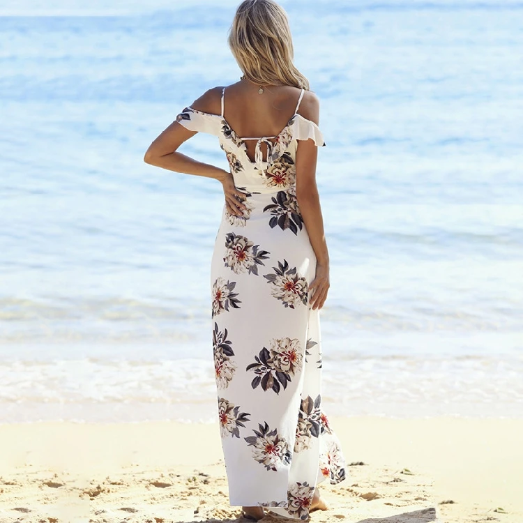 Floral Print Ruffles Long Dress Women Strap V Neck Split Beach Summer Dresses Off The Shoulder Vestidos
Floral Print Ruffles Long Dress Women Strap V Neck Split Beach Summer Dresses Off The Shoulder Vestidos