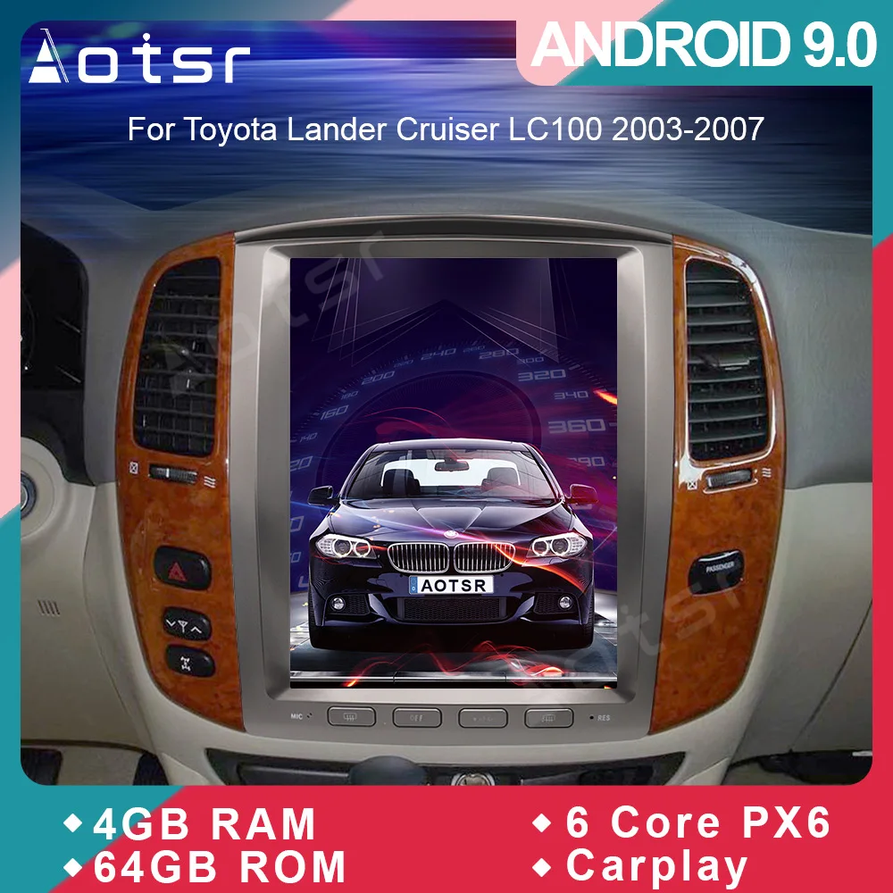 Автомобильный DVD-плеер Tesla styel на ОС Android 9,0, GPS-навигация для Toyota Land Cruiser LC100, 2002 +, автомобильное радио, мультимедийный плеер
Автомобильный DVD-плеер Tesla styel на ОС Android 9,0, GPS-навигация для Toyota Land Cruiser LC100, 2002 +, автомобильное радио, мультимедийный плеер