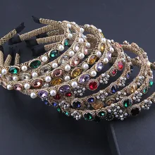 New Fashion Small Color Rhinestone Pearl Particle Headband Gold Thread Wrapped Personality Ladies Leisure GiftHairAccessories804