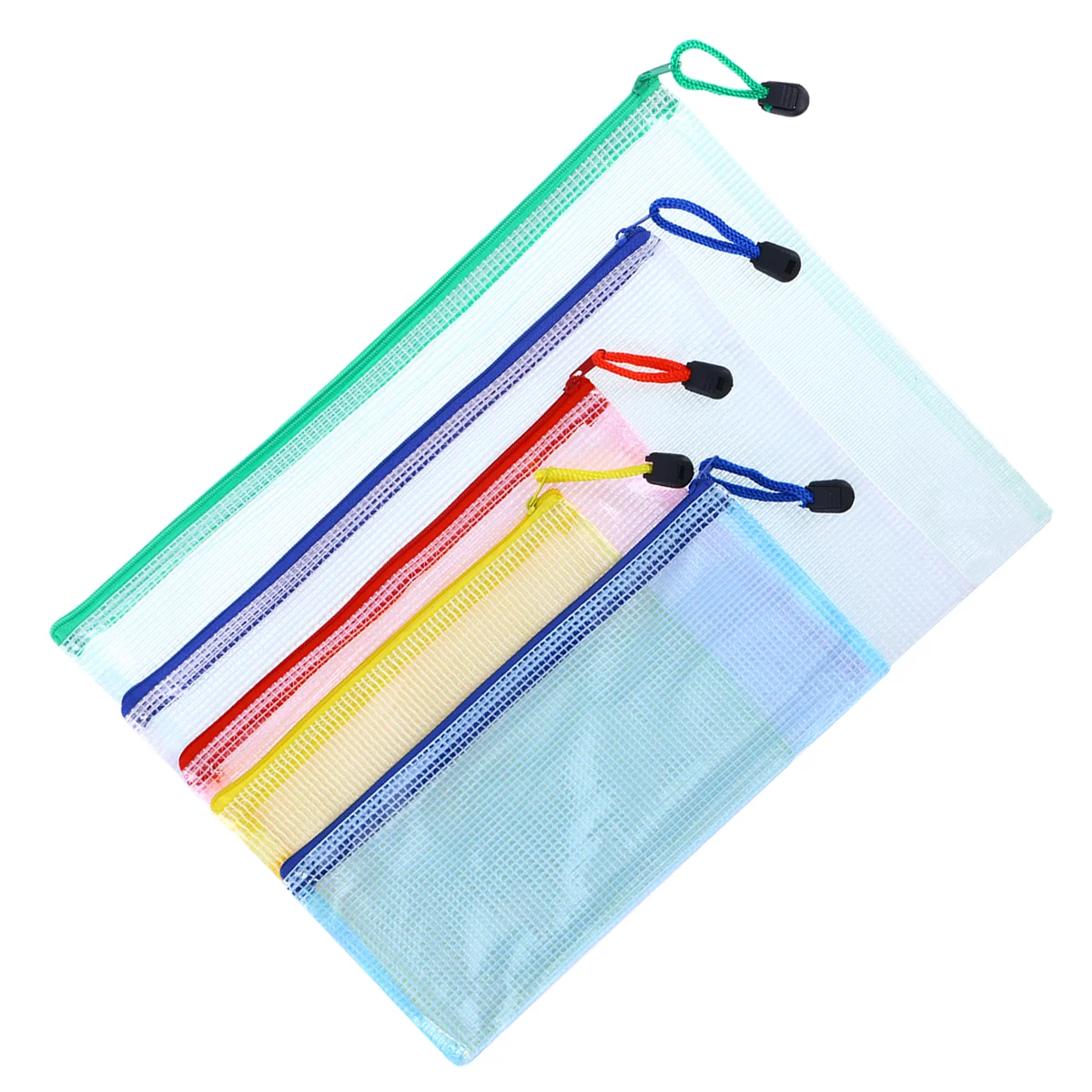 5pcs File Pockets PVC Plastic Grid Zipper File Bags Documents Organizer Pouch (A4 + B5 + A5 + A6 + B6, Mixed Colors)
5pcs File Pockets PVC Plastic Grid Zipper File Bags Documents Organizer Pouch (A4 + B5 + A5 + A6 + B6, Mixed Colors)