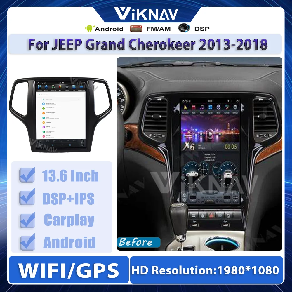 Android 9.0 4GB+128GB PX6 Tesla Screen Carplay For JEEP Grand Cherokeer 2013-2018 Unit Multimedia Player GPS Audio Radio Stereo
Android 9.0 4GB+128GB PX6 Tesla Screen Carplay For JEEP Grand Cherokeer 2013-2018 Unit Multimedia Player GPS Audio Radio Stereo