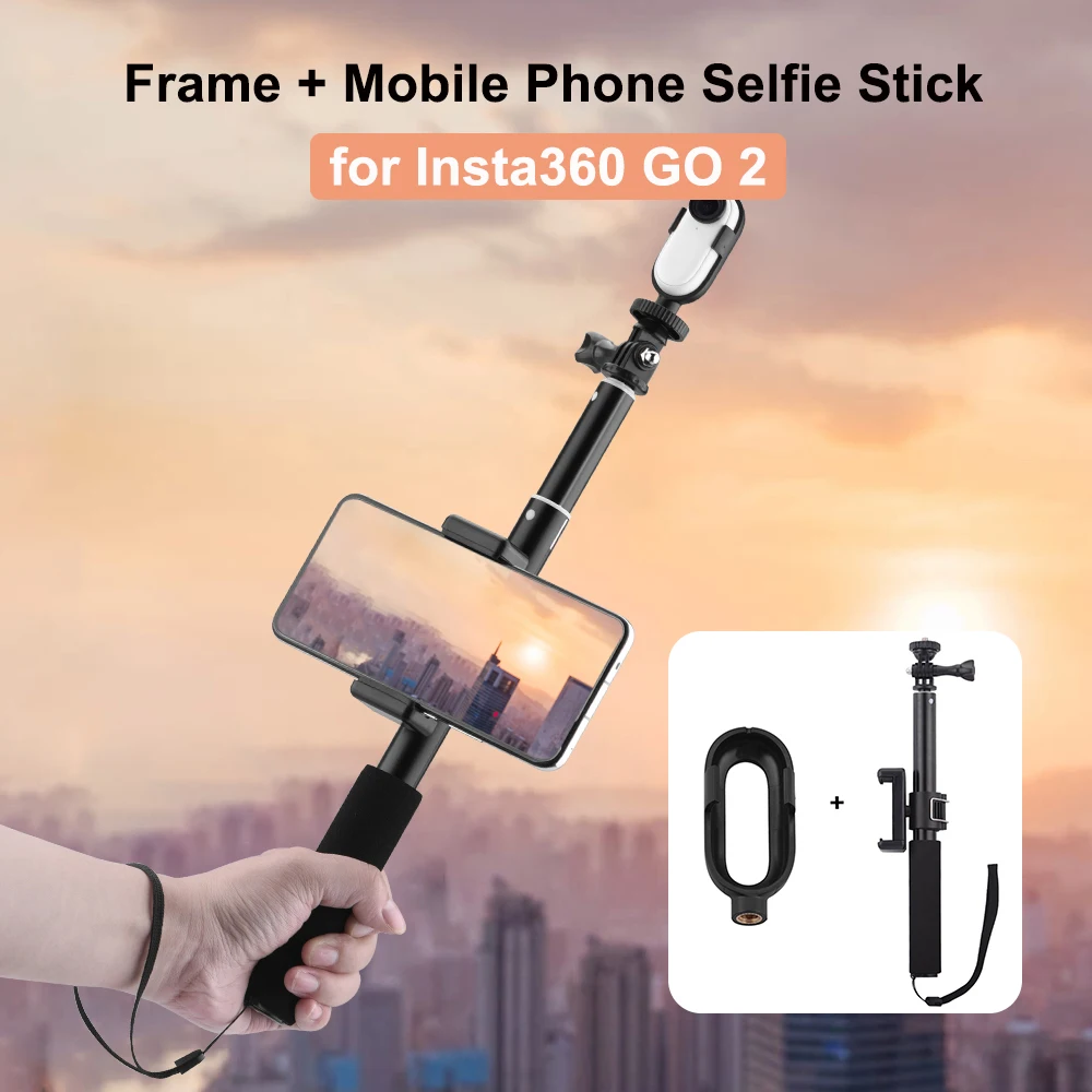 Simple Frame+Mobile Phone Selfie Stick for Insta360 Go 2 Protective Frame Mount Adapter Adjustable Angle Bracket Stabilizer
Simple Frame+Mobile Phone Selfie Stick for Insta360 Go 2 Protective Frame Mount Adapter Adjustable Angle Bracket Stabilizer