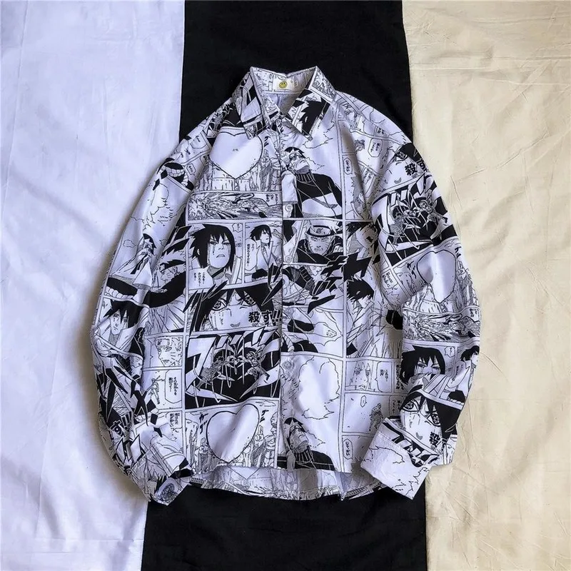 Blouse Women Men Shirts Punk Tops Korean Ins Naruto Printed Long-Sleeved Loose Flower Shirt Couple Beach Cardigan Casual Jacket 
Blouse Women Men Shirts Punk Tops Korean Ins Naruto Printed Long-Sleeved Loose Flower Shirt Couple Beach Cardigan Casual Jacket