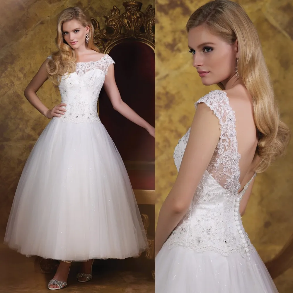 2019 robe de mariee ankle Length Wedding Bridal Dresses Lace Cap Sleeve Backless vestido de noiva Casamento wedding dress
2019 robe de mariee ankle Length Wedding Bridal Dresses Lace Cap Sleeve Backless vestido de noiva Casamento wedding dress