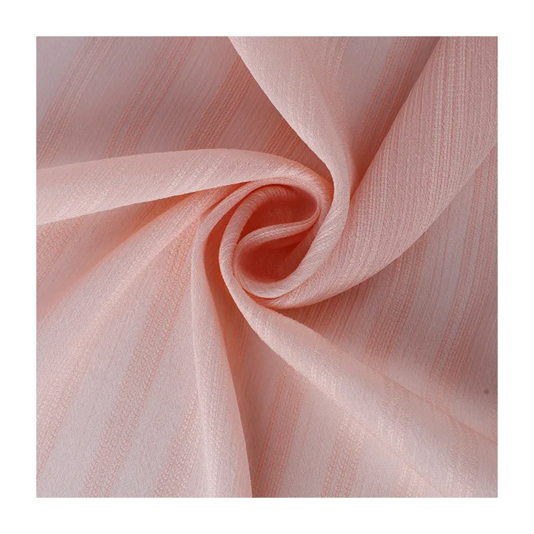 Soft Crepe Chiffon Fabric Stripe Solid Color Polyester Twill Fabric for Women Dress,Shirts Peachy Green Blue By the meter
Soft Crepe Chiffon Fabric Stripe Solid Color Polyester Twill Fabric for Women Dress,Shirts Peachy Green Blue By the meter