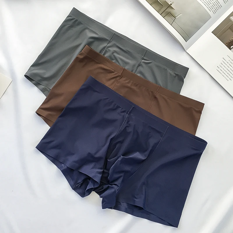 Three Pack One Piece Ice Silk Traceless Men's Boxer Underwear Middle-Waisted Light Silky Breathable In Summer Men Boxers
Three Pack One Piece Ice Silk Traceless Men's Boxer Underwear Middle-Waisted Light Silky Breathable In Summer Men Boxers