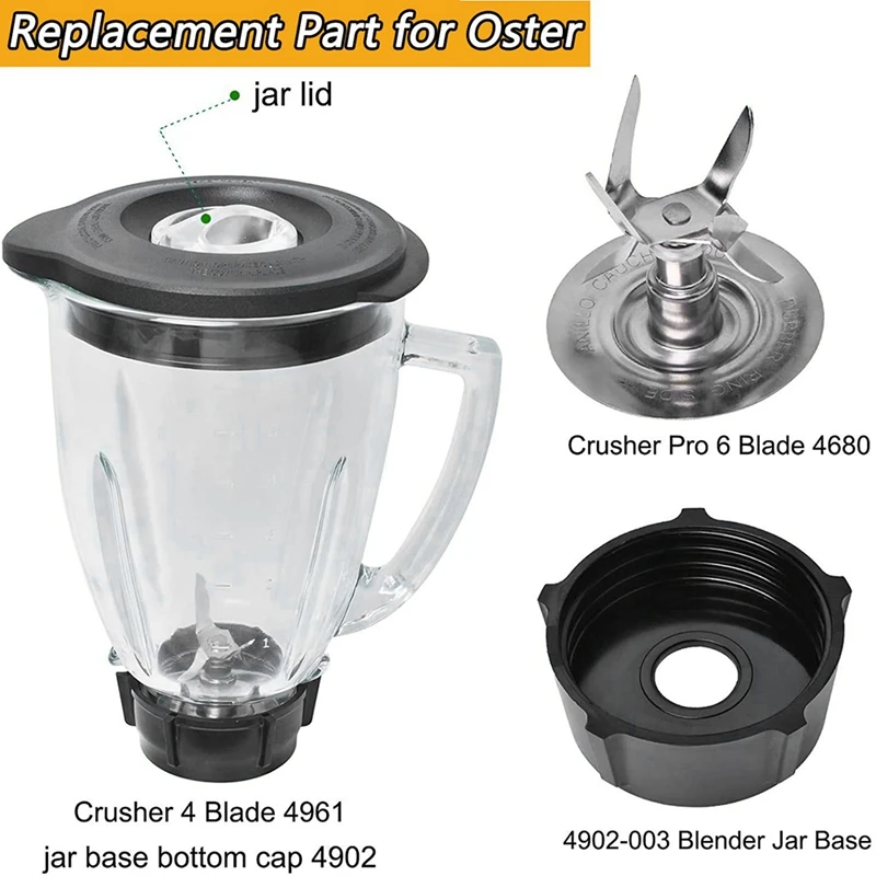 Replacement Parts Compatible for Oster Blender, 6 Cup Glass Blender with Ice Blade,Bottom Cap
Replacement Parts Compatible for Oster Blender, 6 Cup Glass Blender with Ice Blade,Bottom Cap