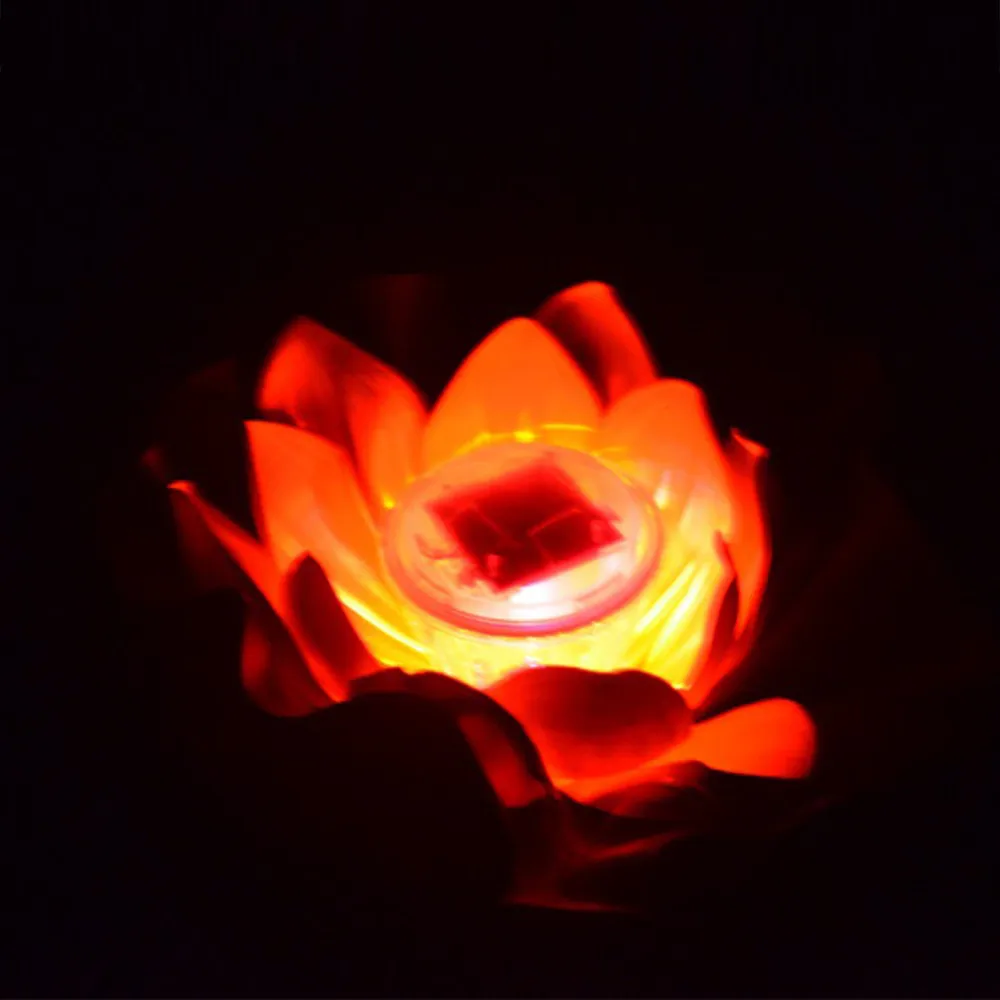Bzoosio1 Pcs Solar Outdoor Floating Lotus Light Pool Pond Garden Water Flower 7 Color RGB LED Lamp Decking B1 | Лампы и освещение
