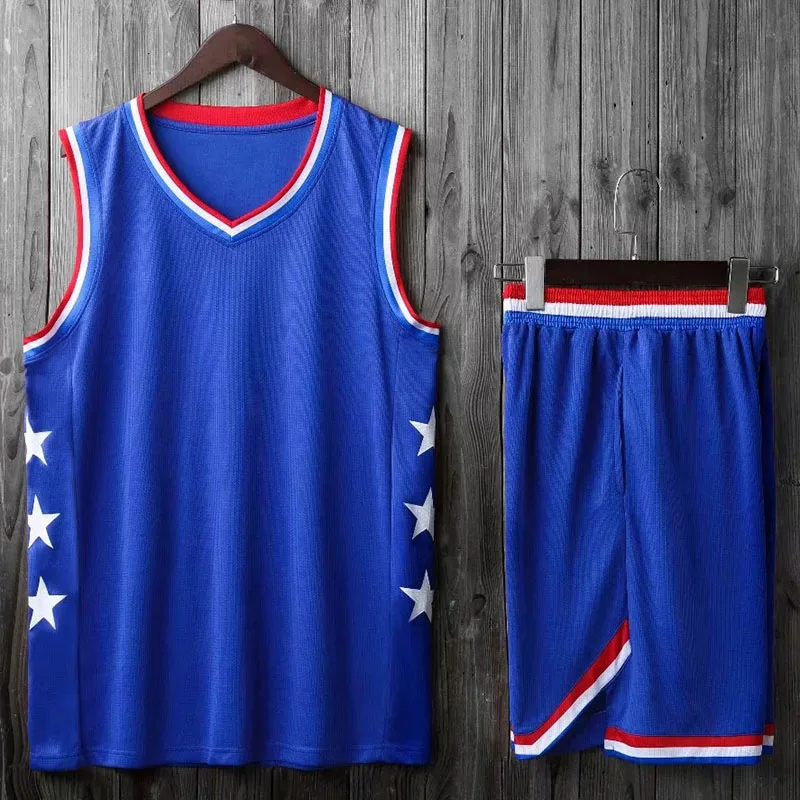 

Kids Men Women Basketball Jerseys Sets DIY Uniforms college tracksuits USA Throwback Basketball Jersey Side Pockets Customized