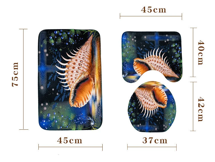 Conch Printed Bathroom Bath Mat Set Toilet Carpet Polyester Non-Slip Bath Rug Set Toilet Lid Cover Shower Room Rug Floor Mats
Conch Printed Bathroom Bath Mat Set Toilet Carpet Polyester Non-Slip Bath Rug Set Toilet Lid Cover Shower Room Rug Floor Mats