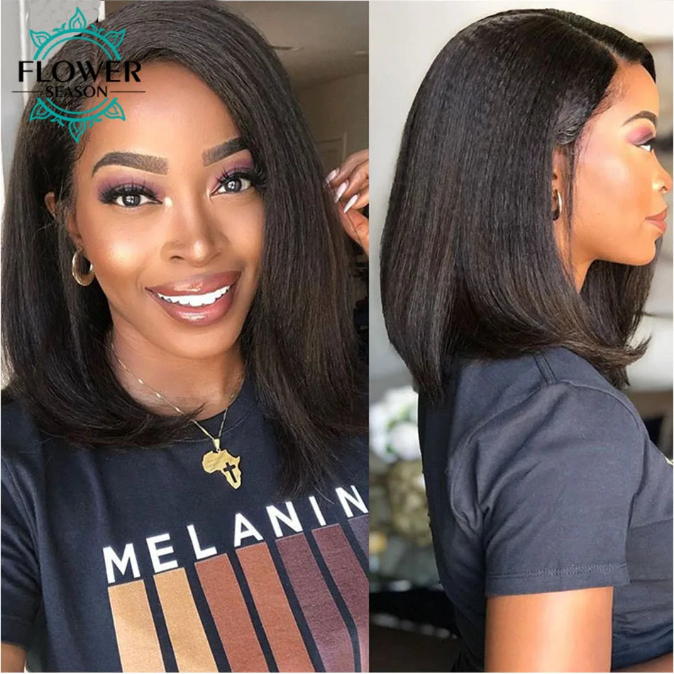 Short Bob Human Hair wig 180Density Yaki Bob Lace Front Wig 13x6 Transparent HD Lace Indian Remy Hair PrePluecked FlowerSeason
Short Bob Human Hair wig 180Density Yaki Bob Lace Front Wig 13x6 Transparent HD Lace Indian Remy Hair PrePluecked FlowerSeason