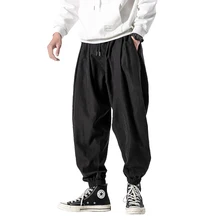 Mens Black Pants Hip Hop Streetwear Fashion Jogger Harem Trousers Man Casual Sweatpants Male Pants Big Size 5XL