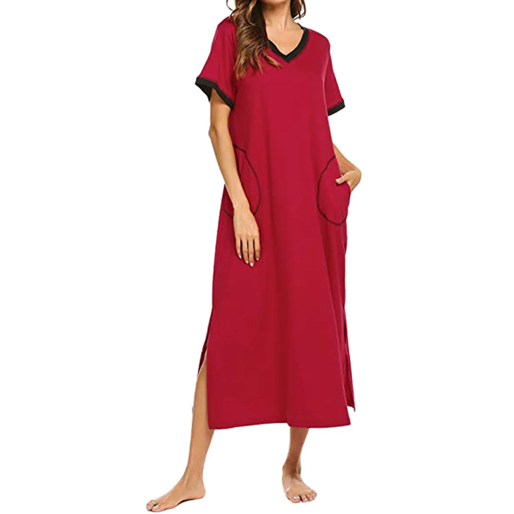 Plus Size Patchwork Loose Nightgown Women Oversized Shirt Dress V Neck Sleep Ropa Summer Home Patchwork Nightgowns With Pocket
Plus Size Patchwork Loose Nightgown Women Oversized Shirt Dress V Neck Sleep Ropa Summer Home Patchwork Nightgowns With Pocket