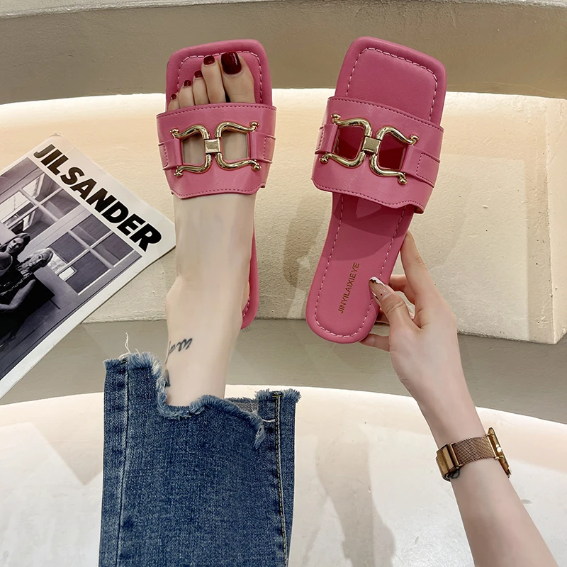 Summer New Women's Slippers Outdoor Fashion Square Head Flat Toe Open-toed Slippers Casual Party Beach Women's Slippers
Summer New Women's Slippers Outdoor Fashion Square Head Flat Toe Open-toed Slippers Casual Party Beach Women's Slippers