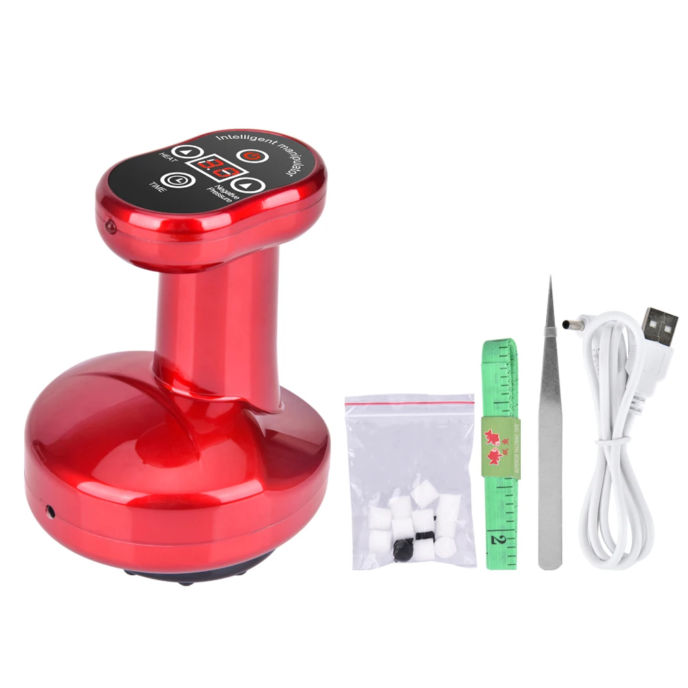 Electric Scraping Cupping Cans Guasha Suction Massager Negative Pressure Meridian Fat Burning Slim Heating Therapy Physiotherapy