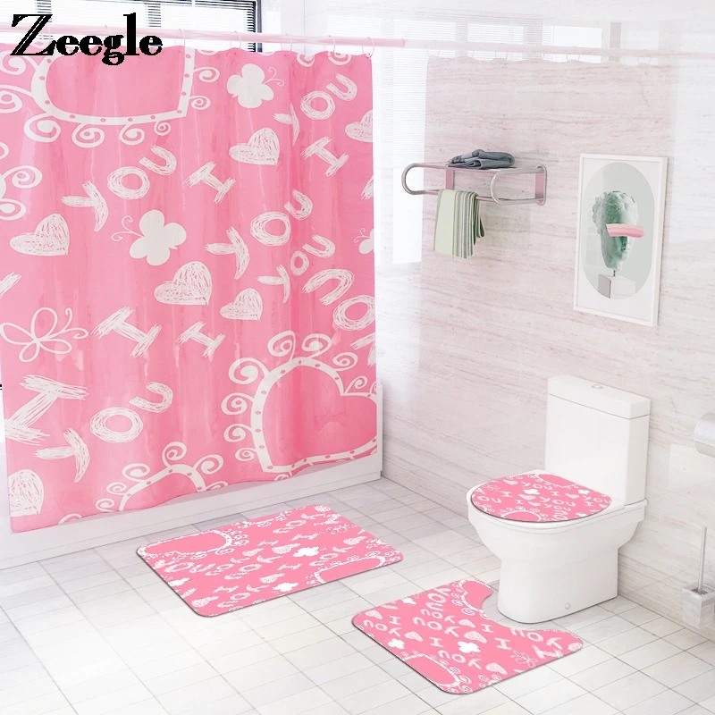 Valentine's Day Home Decor Bath Mat and Shower Curtain Set Bathroom Mat Set with Polyester Waterproof Shower Curtain Toilet Rug
Valentine's Day Home Decor Bath Mat and Shower Curtain Set Bathroom Mat Set with Polyester Waterproof Shower Curtain Toilet Rug