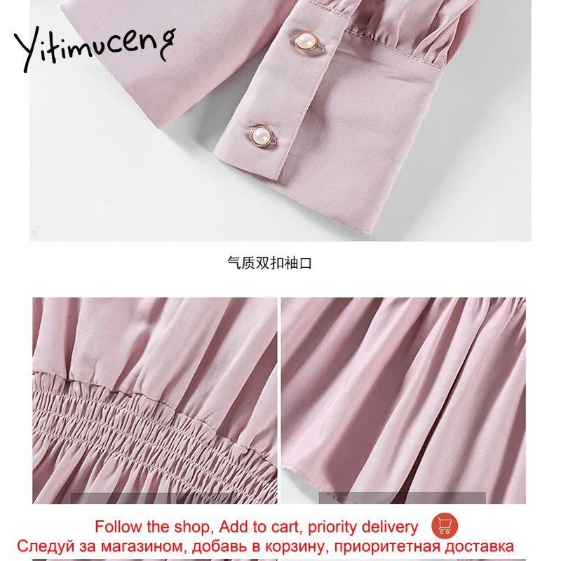 Yitimuceng Folds Blouse Women Shirts Slim Solid Spring 2021 Fashion Korean Long Sleeve Turn-down Collar Clothes Office Lady Tops
Yitimuceng Folds Blouse Women Shirts Slim Solid Spring 2021 Fashion Korean Long Sleeve Turn-down Collar Clothes Office Lady Tops