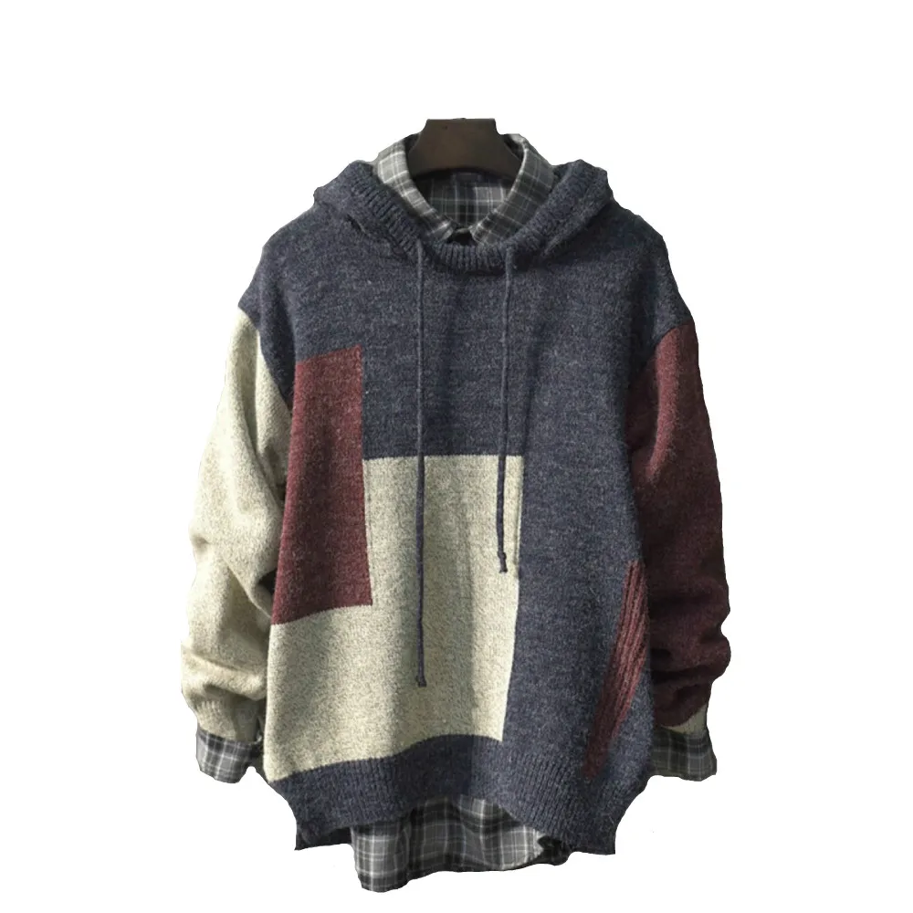 Men's Knitted Pullover Comfortable Stitching Patchwork Long Sleeve Hooded Sweaters Thickened Clothing for Autumn Winter 5XL
Men's Knitted Pullover Comfortable Stitching Patchwork Long Sleeve Hooded Sweaters Thickened Clothing for Autumn Winter 5XL