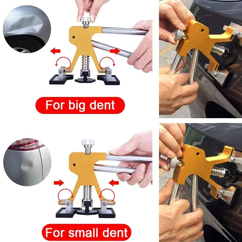 Auto Dent Puller Kit Paintless Adjustable Golden Car Dent Puller Thickened Tabs for Auto Body Dent Repair Hail Damage
Auto Dent Puller Kit Paintless Adjustable Golden Car Dent Puller Thickened Tabs for Auto Body Dent Repair Hail Damage