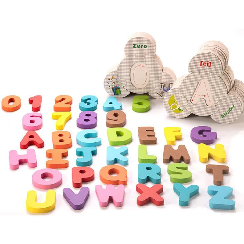 

Обучающие деревянные игрушки для детей для раннего обучения, цифры, буквы, карты, подходящая головоломка, Веселая игра для родителей и детей...