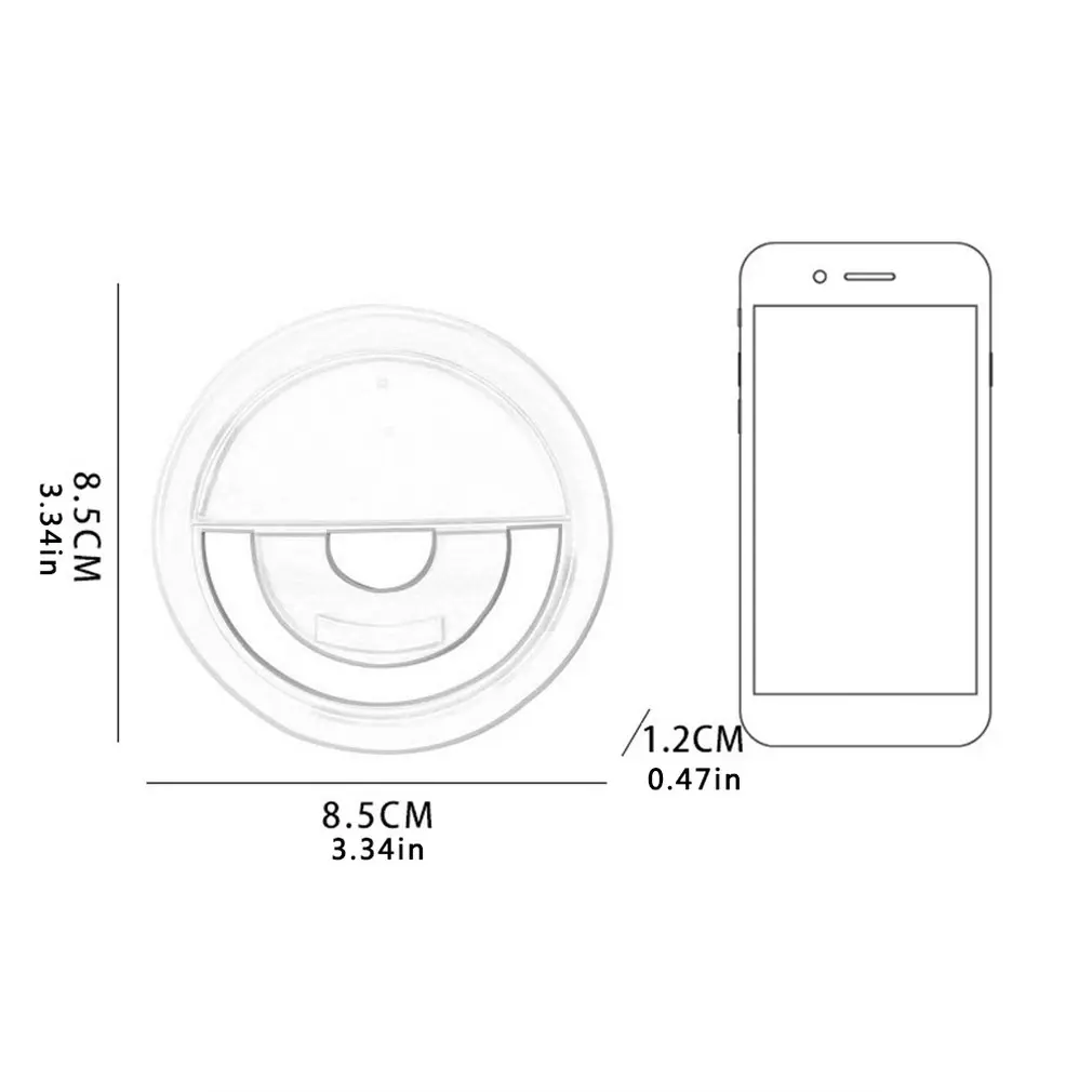 R2 Mobile Phone Round Light Clip Selfie Fill Light USB Charging Selfie Ring Portable LED Auto Flash Selfie Fill Light
R2 Mobile Phone Round Light Clip Selfie Fill Light USB Charging Selfie Ring Portable LED Auto Flash Selfie Fill Light