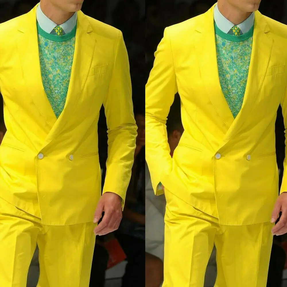 Vintage Handsome Men's Suits Yellow Double Breasted Suits Tailored Fit Tuxedo Groom Suits For Men Wedding Business Work Wear 2pc
Vintage Handsome Men's Suits Yellow Double Breasted Suits Tailored Fit Tuxedo Groom Suits For Men Wedding Business Work Wear 2pc