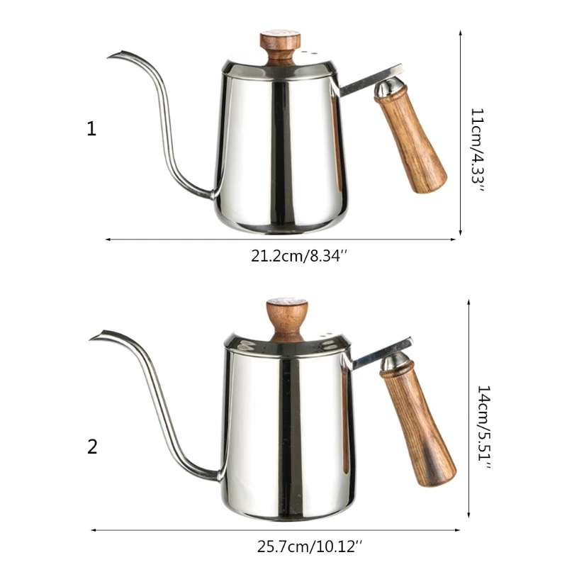 300 / 600ml stainless steel coffee pot with gooseneck spout inverted and fine mouth retro teapot with wooden handle scale
300 / 600ml stainless steel coffee pot with gooseneck spout inverted and fine mouth retro teapot with wooden handle scale