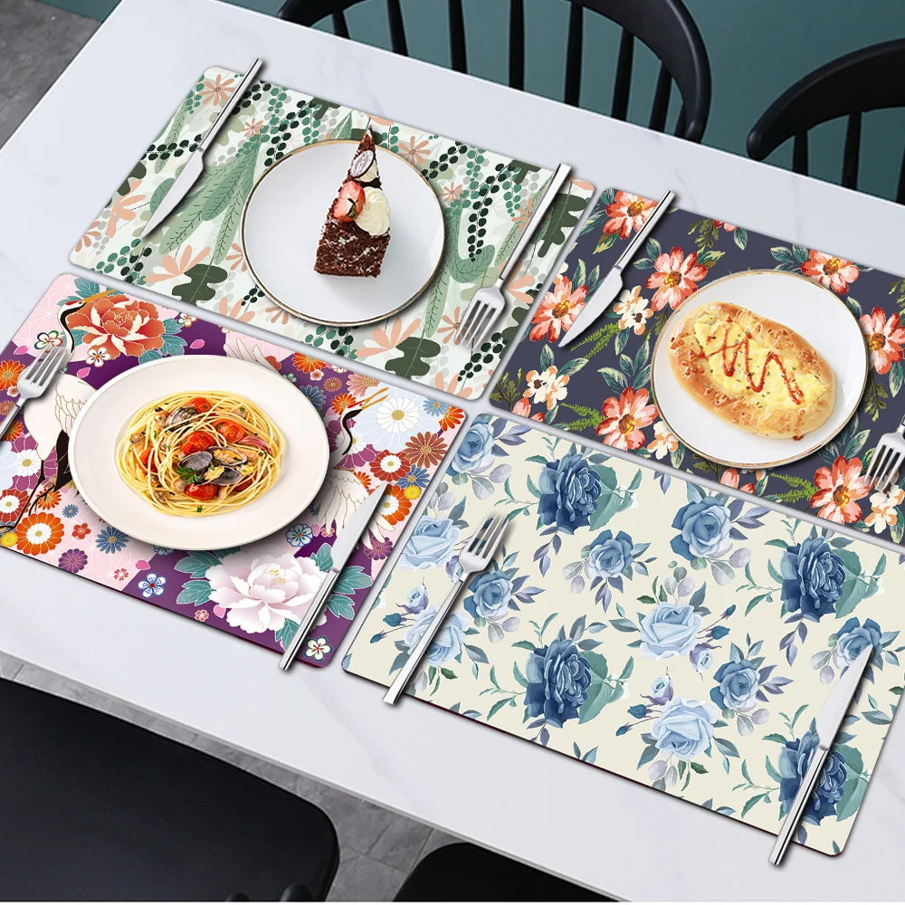 Placemat Kitchen Tableware Pad Table Mat Coaster Pu Leather Washable Heat Insulation Small Floral Cushion Kitchen Accessories
Placemat Kitchen Tableware Pad Table Mat Coaster Pu Leather Washable Heat Insulation Small Floral Cushion Kitchen Accessories