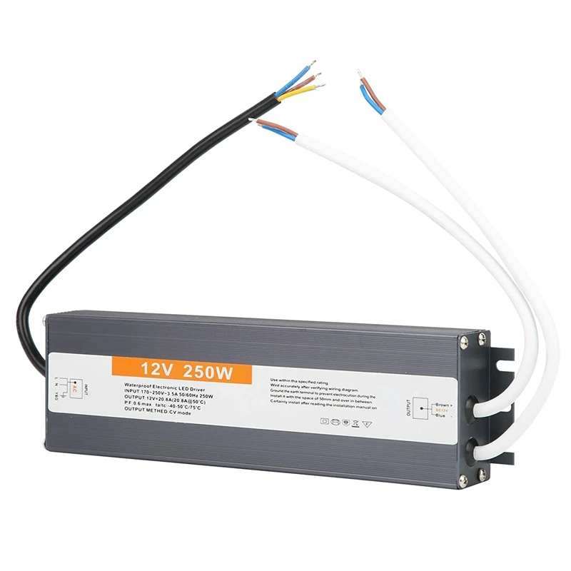 Outdoor Waterproof LED Power Supply Transformer AC170‑250V DC12V 20.8A 250W IP68 Ultra Thin Switching Power Supply
Outdoor Waterproof LED Power Supply Transformer AC170‑250V DC12V 20.8A 250W IP68 Ultra Thin Switching Power Supply