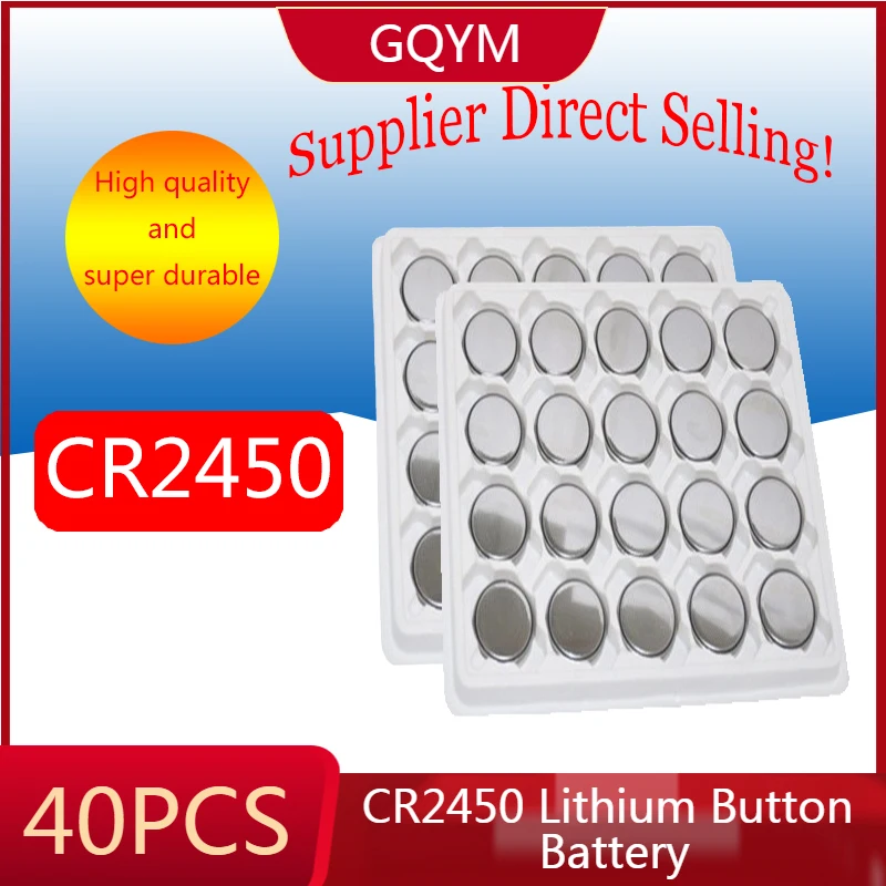 40PCS 3V Lithium Button Battery CR2450 DL2450 BR2450 ECR2450 KL2450 KCR2450 Factory Price Wholesale
40PCS 3V Lithium Button Battery CR2450 DL2450 BR2450 ECR2450 KL2450 KCR2450 Factory Price Wholesale
