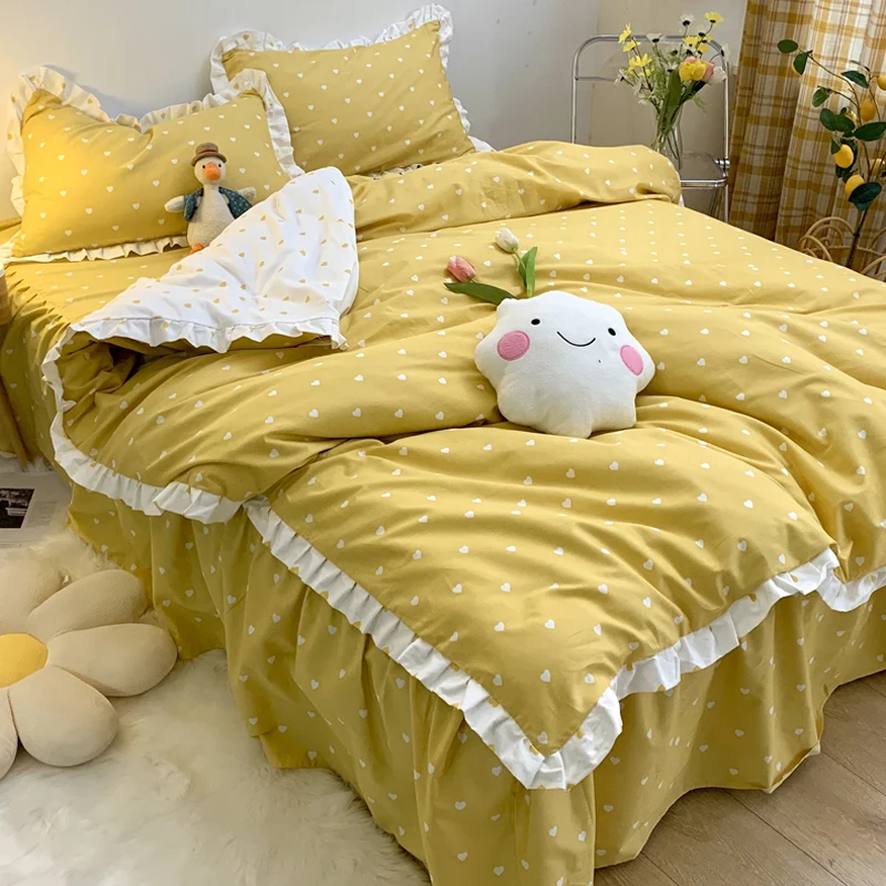 Korean Cute Bedding Set Cartoon Printed Cotton Girl Single Bedroom Bedding Set Simple Soft Juegos De Cama Home Textile DI50CT
Korean Cute Bedding Set Cartoon Printed Cotton Girl Single Bedroom Bedding Set Simple Soft Juegos De Cama Home Textile DI50CT