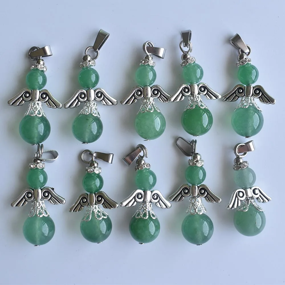 Wholesale 10pcs/lot 2020 new Fashion natural green aventurine angel shape pendants for Necklace jewelry making free shipping
Wholesale 10pcs/lot 2020 new Fashion natural green aventurine angel shape pendants for Necklace jewelry making free shipping