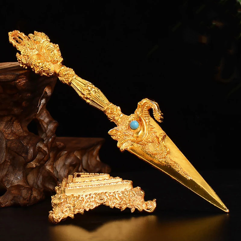 Gold Tantric Buddhist Steel Pestle Inlaid Gem Handicraft Auspicious Tibetan Demon Buddhism Desktop Home Gift Indoor Decorative
Gold Tantric Buddhist Steel Pestle Inlaid Gem Handicraft Auspicious Tibetan Demon Buddhism Desktop Home Gift Indoor Decorative