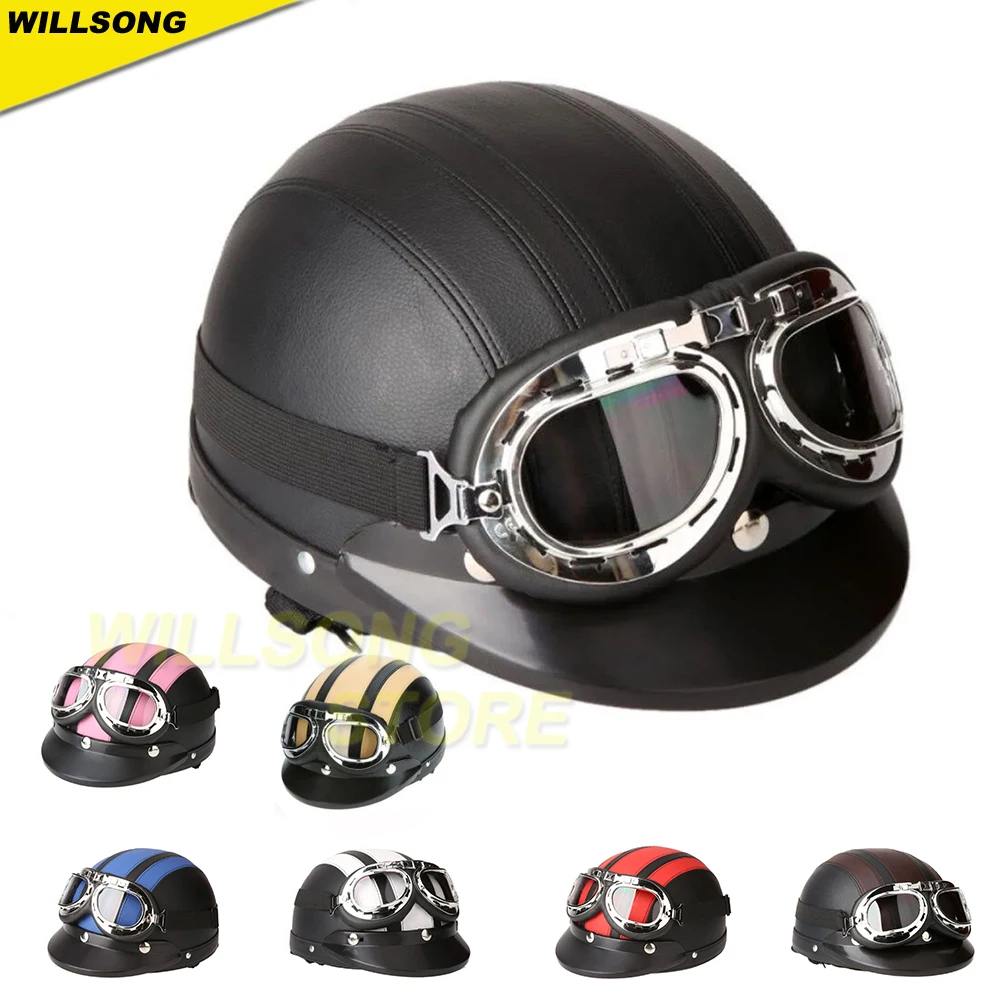 Open Face Half Helmet Goggles Scooter Scarf Bicycle Travel Retro Vintage Helmets Motorcycle Accessories
Open Face Half Helmet Goggles Scooter Scarf Bicycle Travel Retro Vintage Helmets Motorcycle Accessories