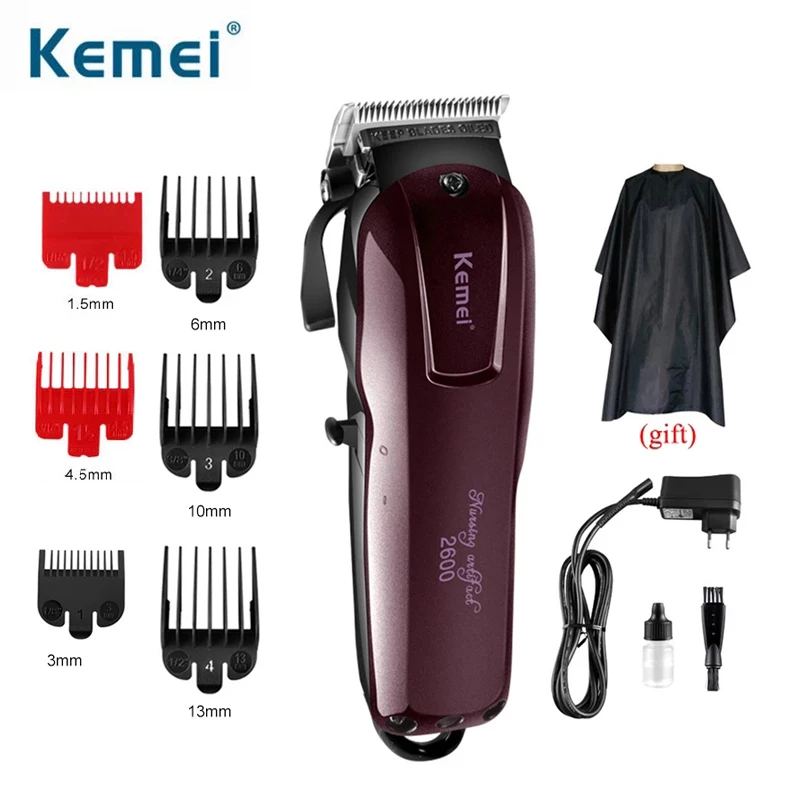 Профессиональная машинка для стрижки волос Kemei 2600, перезаряжаемая машинка для стрижки волос, бритва, мощный триммер для волос, бритва с тита...
Профессиональная машинка для стрижки волос Kemei 2600, перезаряжаемая машинка для стрижки волос, бритва, мощный триммер для волос, бритва с тита...