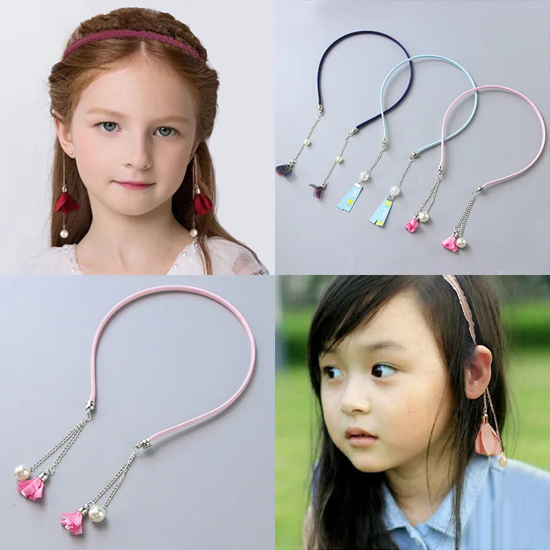 Children's Super Fairy Pearl hairband cuteKorean Lady Princess tassel headband girl with fake earrings hairclip hair accessories
Children's Super Fairy Pearl hairband cuteKorean Lady Princess tassel headband girl with fake earrings hairclip hair accessories