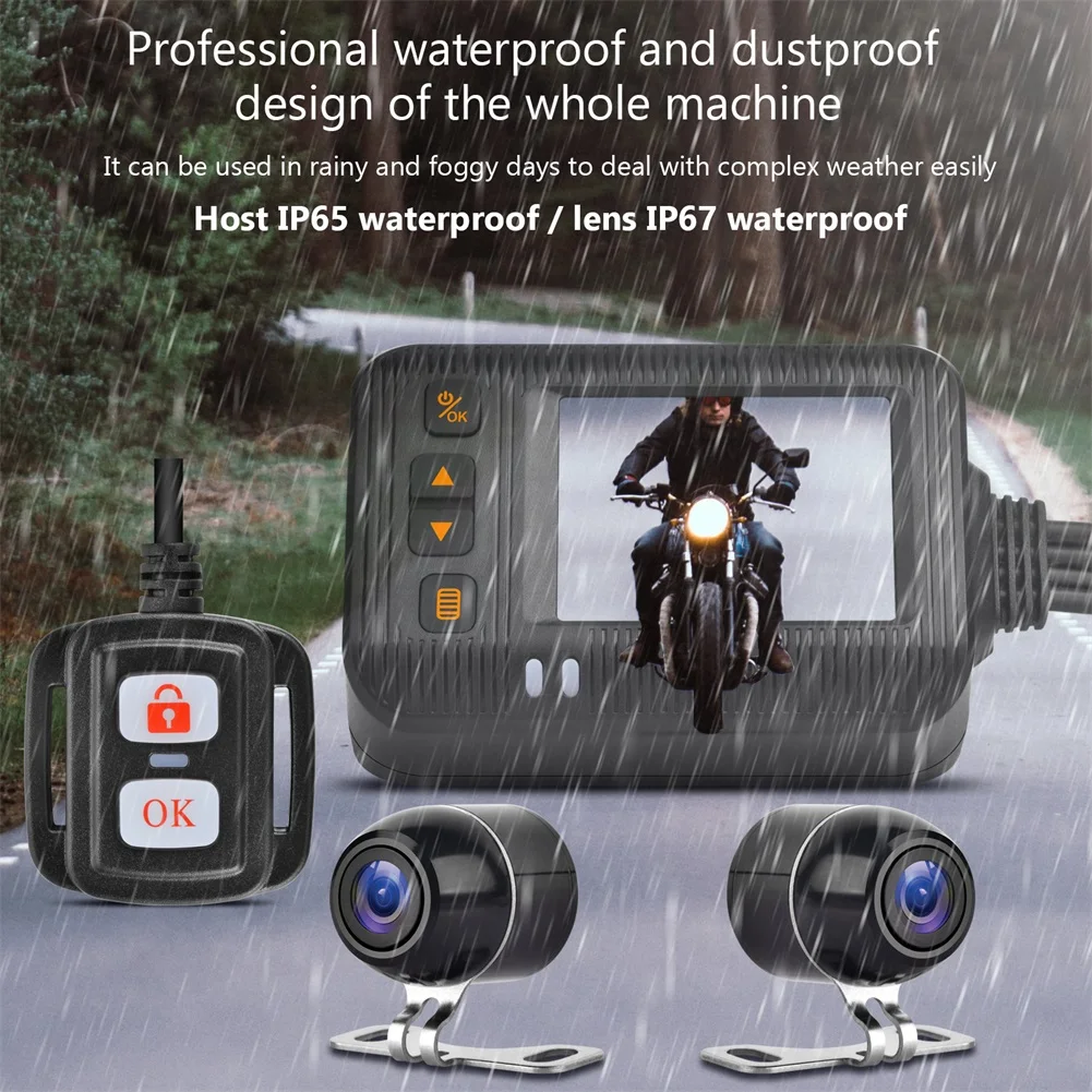 Motorcycle Dash Cam DVR 1080P Front & Rear Wide Angle Lens With 2" Display Waterproof Loop Recording G-Sensor Parking Monitoring
Motorcycle Dash Cam DVR 1080P Front & Rear Wide Angle Lens With 2" Display Waterproof Loop Recording G-Sensor Parking Monitoring