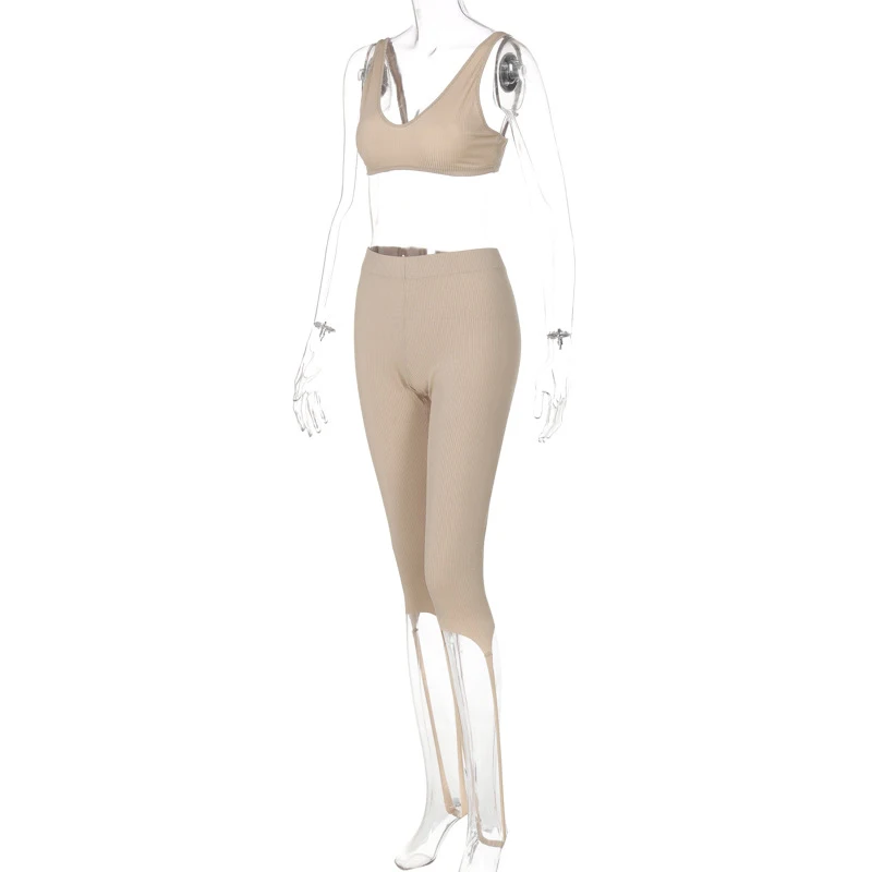 NOVAINSPO Khaki Solid Ribbed Cropped Top And Shorts Co-ord Sets Sleeveless Lace Up High Waist Skinny Casual Fitness Outfits 2021
NOVAINSPO Khaki Solid Ribbed Cropped Top And Shorts Co-ord Sets Sleeveless Lace Up High Waist Skinny Casual Fitness Outfits 2021
