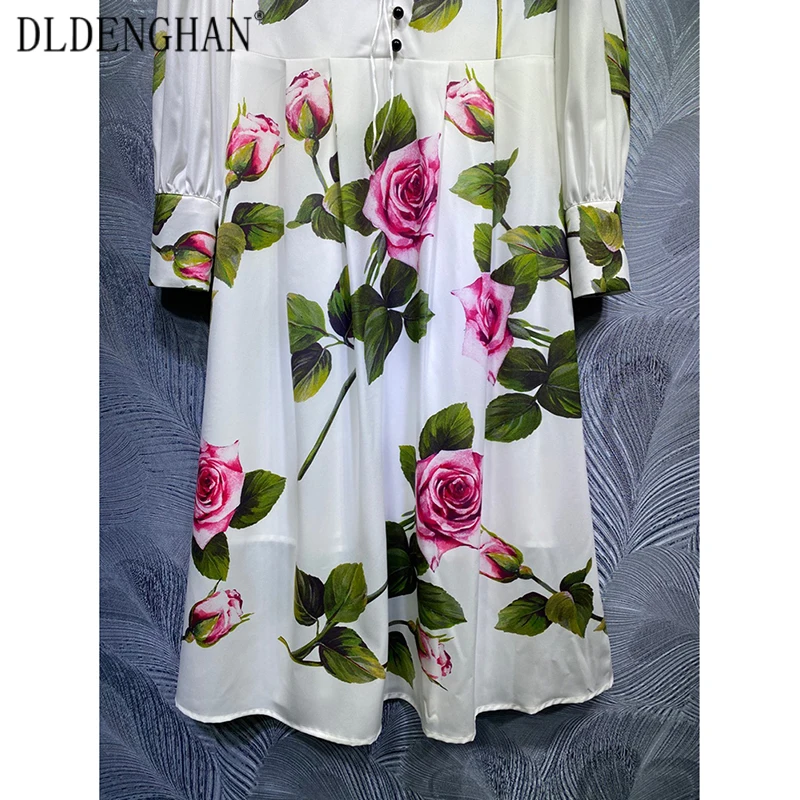 DLDENGHAN Fashion Rose Flower Print Summer Dress Women's V-Neck Long Sleeve Pearl Button Bohemian Dresses 2021 Designer New
DLDENGHAN Fashion Rose Flower Print Summer Dress Women's V-Neck Long Sleeve Pearl Button Bohemian Dresses 2021 Designer New