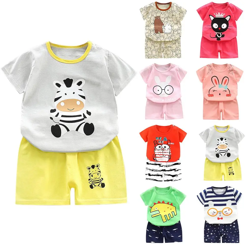 Summer Fashion Home Clothing Cartoon Animals for Boys Girls Round Neck Short Sleeve Print T Shirts and Short Pants
Summer Fashion Home Clothing Cartoon Animals for Boys Girls Round Neck Short Sleeve Print T Shirts and Short Pants
