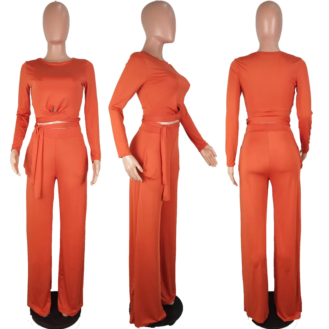 fnoce 2020 Autumn Winter women's sets stree wear Solid Color Strap Long Sleeve top and wide-leg trousers Two-Piece casual Set
fnoce 2020 Autumn Winter women's sets stree wear Solid Color Strap Long Sleeve top and wide-leg trousers Two-Piece casual Set