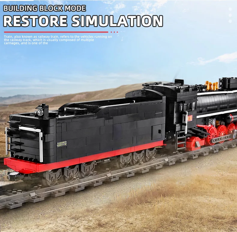 MOULD KING MOC The QJ Steam Locomotives Remote control train Building Blocks bricks Kids Educational DIY Toys Christmas Gifts
MOULD KING MOC The QJ Steam Locomotives Remote control train Building Blocks bricks Kids Educational DIY Toys Christmas Gifts