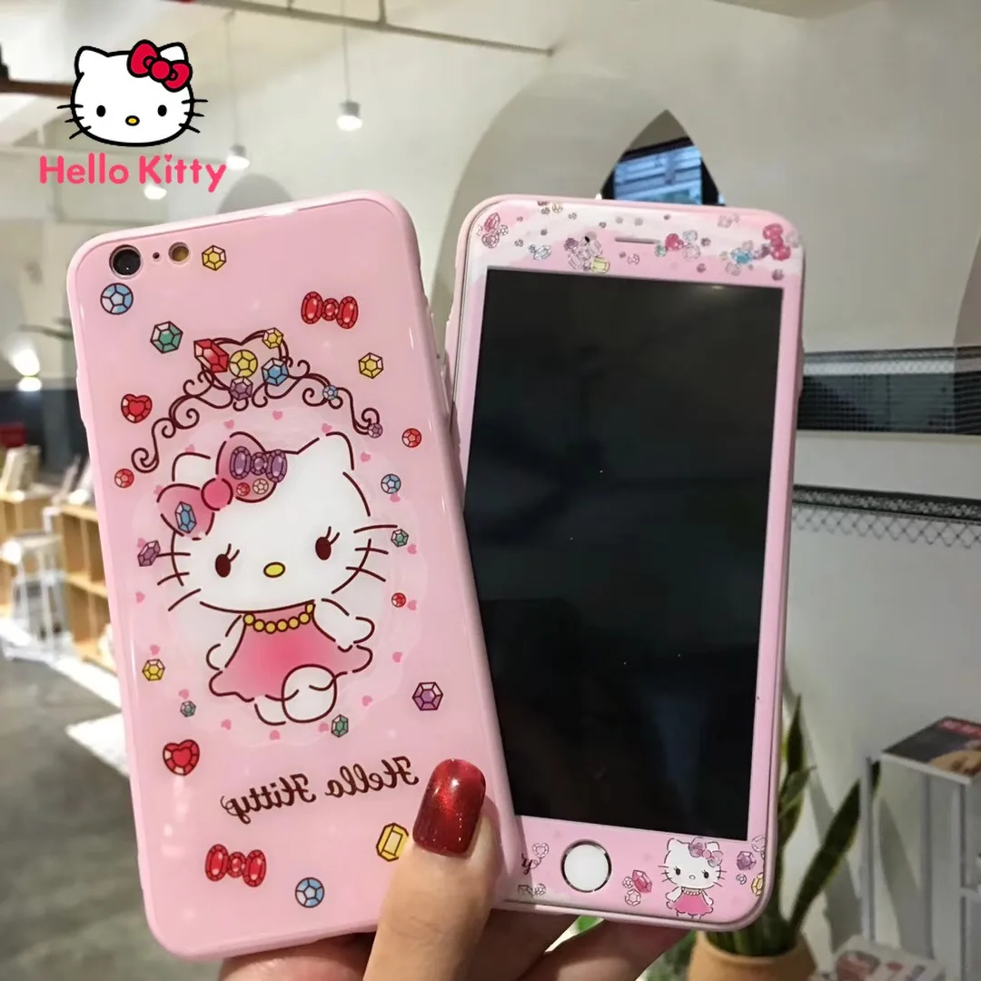 Чехол для телефона Hello Kitty для IPhone 7/8P/X/XS с изображением милой девушки, модный Индивидуальный стеклянный зеркальный чехол для телефона, милое ...
Чехол для телефона Hello Kitty для IPhone 7/8P/X/XS с изображением милой девушки, модный Индивидуальный стеклянный зеркальный чехол для телефона, милое ...