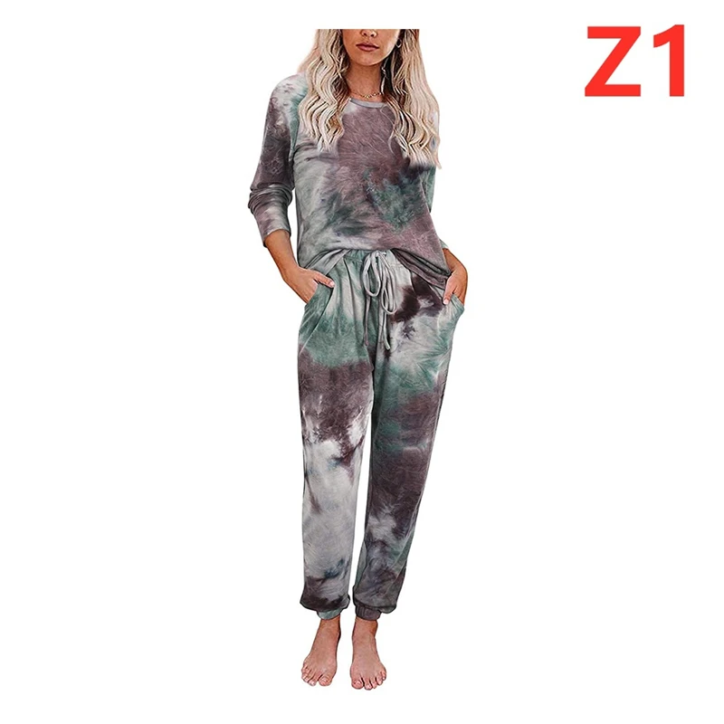 Autumn winter ladies tie-dye leopard print pajamas knitted lace-up long-sleeved trousers casual and comfortable home set JJF0072
Autumn winter ladies tie-dye leopard print pajamas knitted lace-up long-sleeved trousers casual and comfortable home set JJF0072