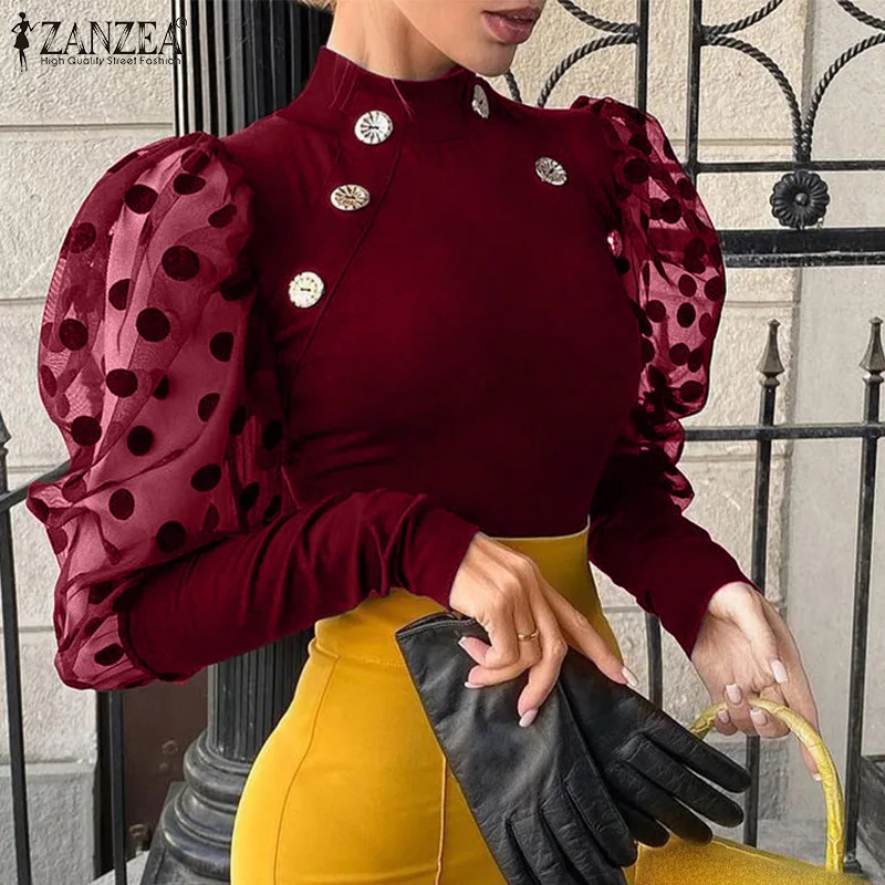 ZANZEA 2022 Fashion Women Turtleneck Blouses Vintage Printed Long Puff Sleeve Mesh Tops Elegant Casual Loose Turtleneck Shirts
ZANZEA 2022 Fashion Women Turtleneck Blouses Vintage Printed Long Puff Sleeve Mesh Tops Elegant Casual Loose Turtleneck Shirts