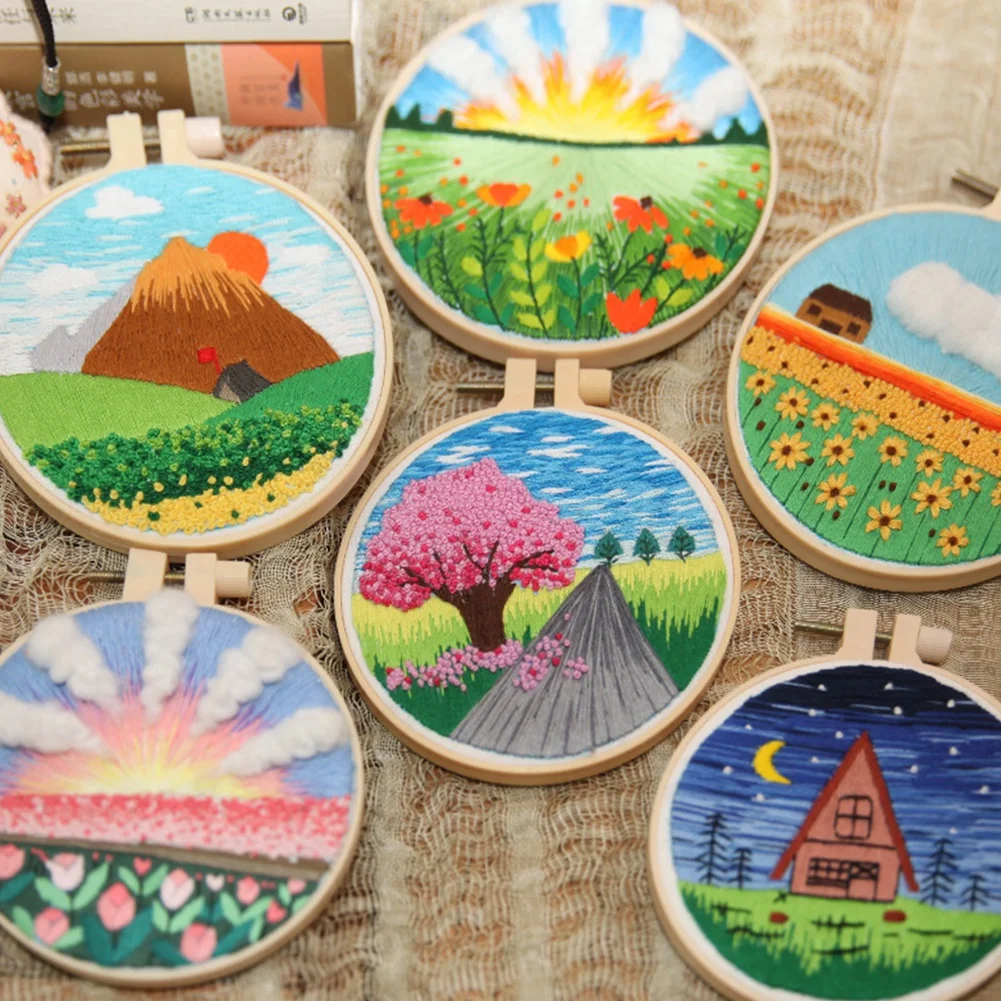 Diy Embroidery Kit Rural Pastoral Style Pattern Handwork Needlework Sewing Tools Hanging Paintings Home Decoration Crafts
Diy Embroidery Kit Rural Pastoral Style Pattern Handwork Needlework Sewing Tools Hanging Paintings Home Decoration Crafts