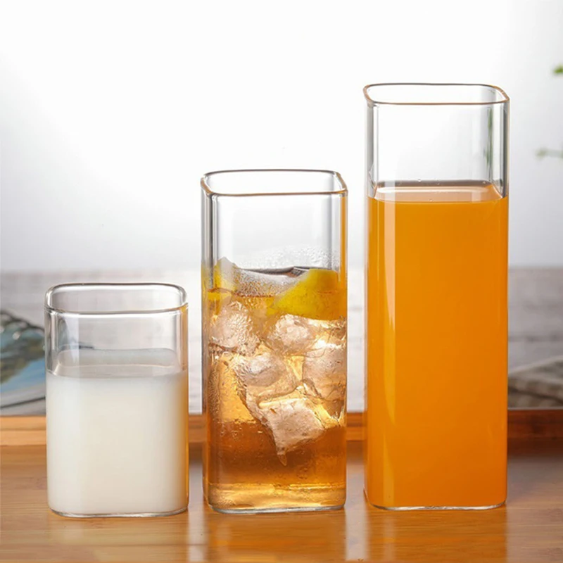 250/400/500mlSquare Glass Cup Transparent Tea Coffee Mug Ice Beer Cup Heat Resistant Insulated Glass Cup Creative Milk Juice Mug
250/400/500mlSquare Glass Cup Transparent Tea Coffee Mug Ice Beer Cup Heat Resistant Insulated Glass Cup Creative Milk Juice Mug