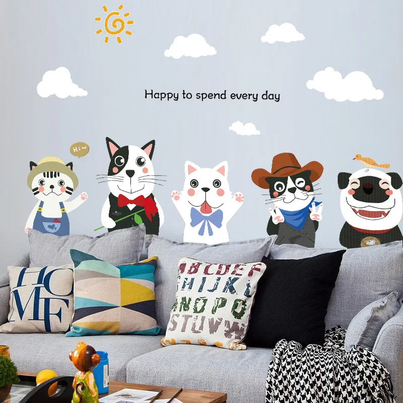 Cute Dog Wall Stickers Cartoon Children's Room Nursery Bedroom Decoration Living Room Background Wall Decals 
Cute Dog Wall Stickers Cartoon Children's Room Nursery Bedroom Decoration Living Room Background Wall Decals