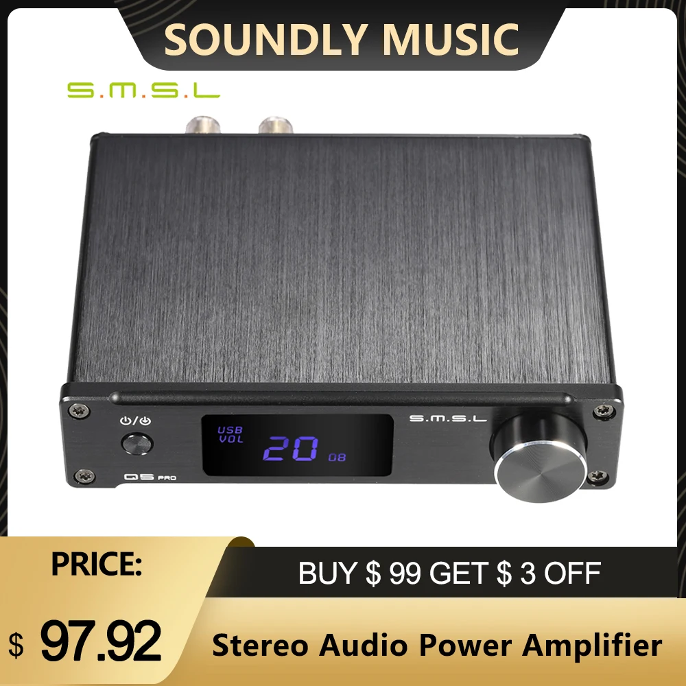 S.M.S.L Q5 pro Mini Portable HiFi Digital 3.5mm AUX Analog/ USB/ Coaxial/ Optical Stereo Audio Power Amplifier Amp telecontrol
S.M.S.L Q5 pro Mini Portable HiFi Digital 3.5mm AUX Analog/ USB/ Coaxial/ Optical Stereo Audio Power Amplifier Amp telecontrol